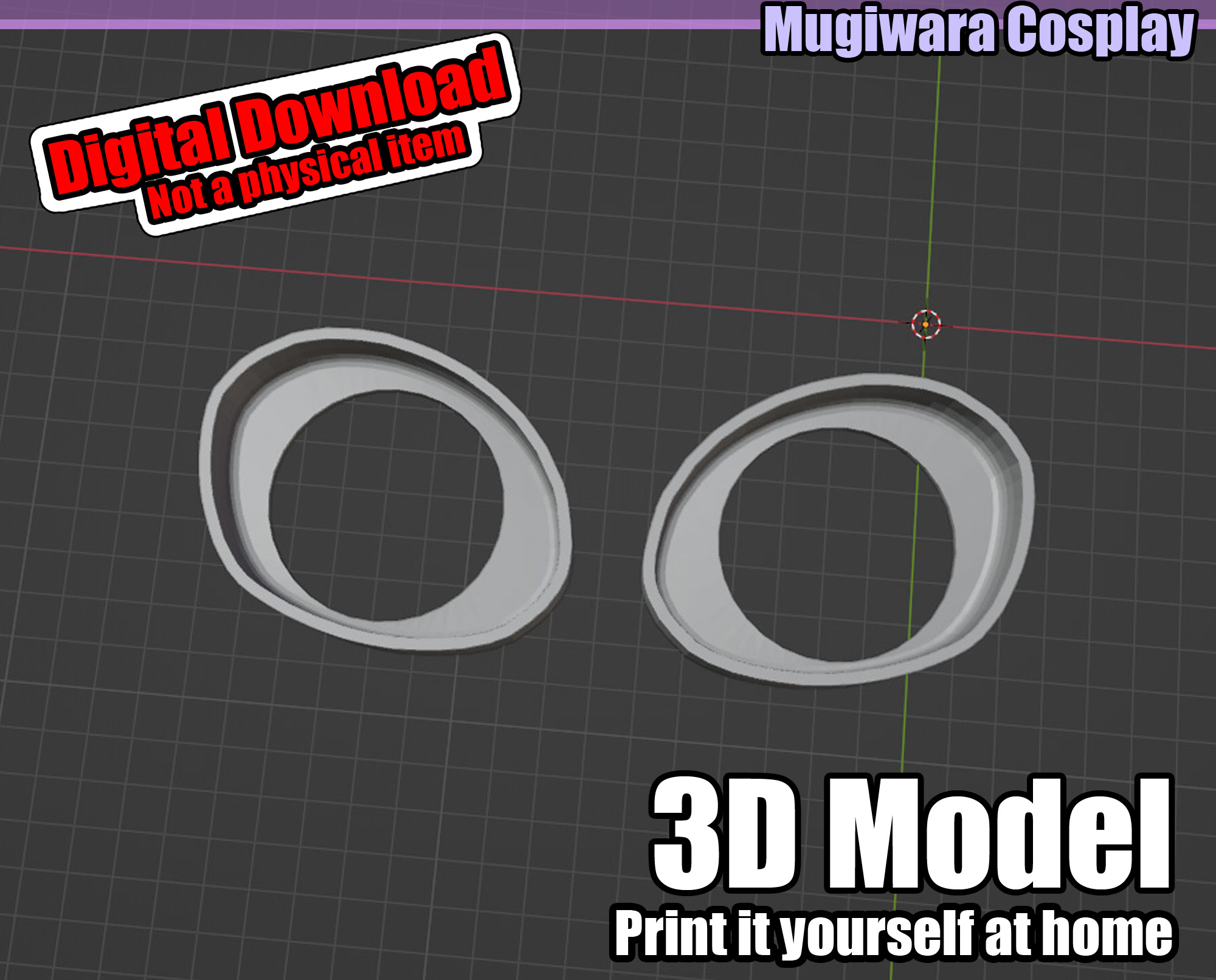 Toony Fursuit Follow-Me Eyes 3D-Model STL For 3D-printing